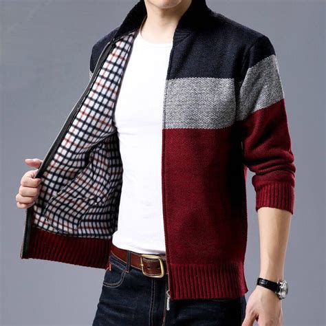 Homens Cardigan Outono Inverno Manter Quente Engrossar Moda Malha