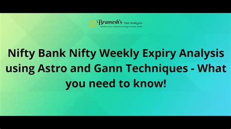 Nifty Bank Nifty Weekly Expiry Analysis How To Use Astro And Gann