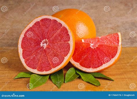 Pink Grapefruit Stock Photo Image Of Leaf Healthy Cross 17664176