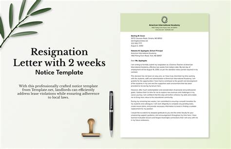 Resignation Letter With Weeks Notice Period Template In Word Pdf