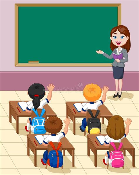 Cartoon Little Kids A Study In The Classroom Stock Vector ...