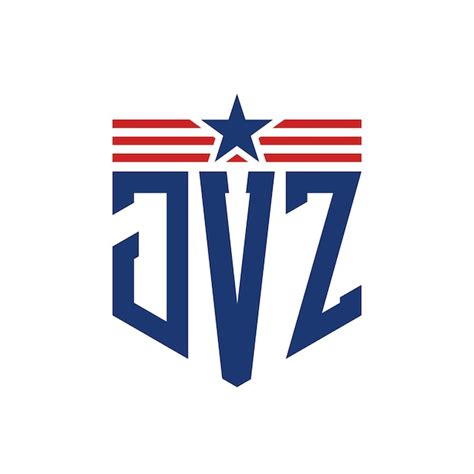 Premium Vector Patriotic Jvz Logo With Star And American Flag Straps