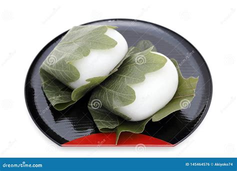 Japanese Confectionery Kashiwa Mochi Sweet Stock Photo Image Of