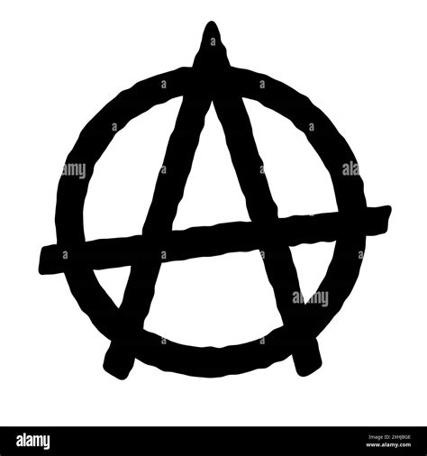 Anarchy Symbol Icon Hand Drawn Graffiti Sign Vector Clipart