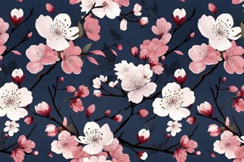 Cherry Blossom Floral Seamless Pattern Graphic By Nic Means Business