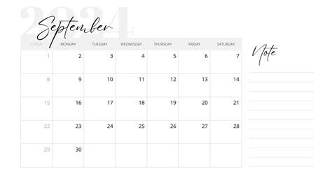 Blank September 2024 Calendar Printable Printable Calendar 2024