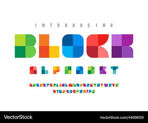 Colorful font Royalty Free Vector Image - VectorStock