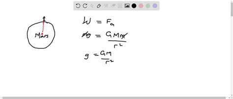 Solved Given That The Acceleration Of Gravity At The Surface Of Mars Is 3 72 M S 2 And That