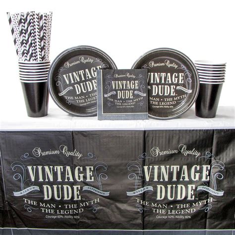 Vintage Dude Party Decorations Supply Pack Bundle Includes