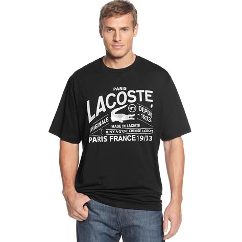 Lyst - Lacoste Big and Tall Graphic T-shirt in Black for Men