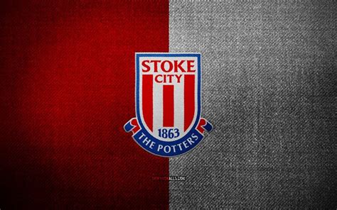 Download Stoke City FC badge, 4k, red white fabric background, EFL ...