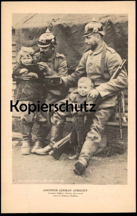 ALTE POSTKARTE MILITÄR 1 WELTKRIEG GERMAN ATROCITY SOLDAT PROPAGANDA