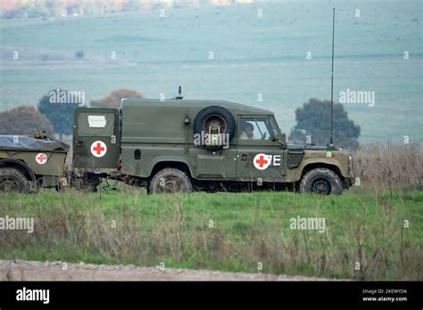 British Army Land Rover Defender Wolf Ambulance With Trailer On A