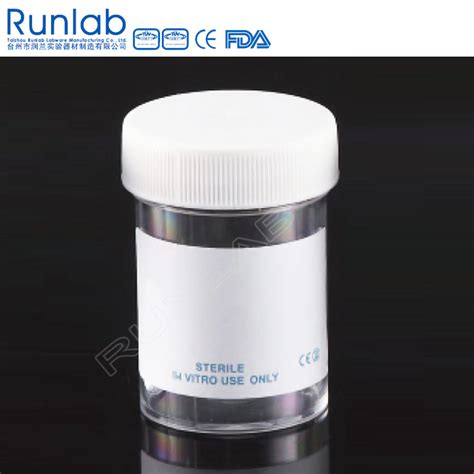 CE Marked PS 60ml Universal Specimen Containers With Screw Cap And