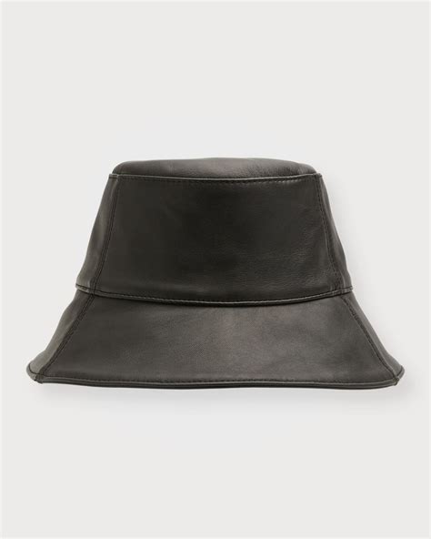 Helen Kaminski Logo Charm Suede Bucket Hat Neiman Marcus