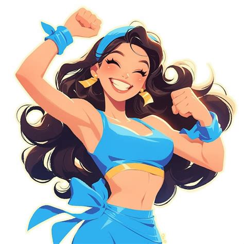 Chica latina de unos años haciendo aeróbico Vector Premium