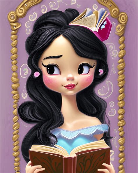 Latina Disney Princess Reading A Book · Creative Fabrica