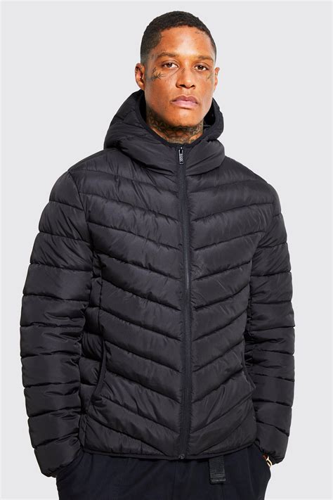 Quilted Zip Through Jacket With Hood in 2024 | Quilted jacket men ...