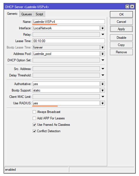 Mikrotik Dhcp Configuration Visp Net