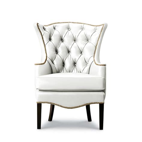 White Leather Wingback Chair - Foter