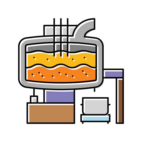 Electric Arc Furnace Steel Production Color Icon Vector Illustration