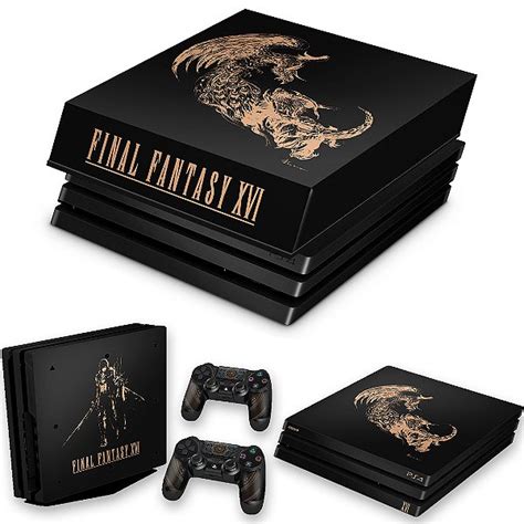 KIT PS4 Pro Skin E Capa Anti Poeira Final Fantasy XVI Edition Pop