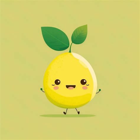 Premium Photo Kawaii Lemon Funny Vegetables Cartoon Character Vector