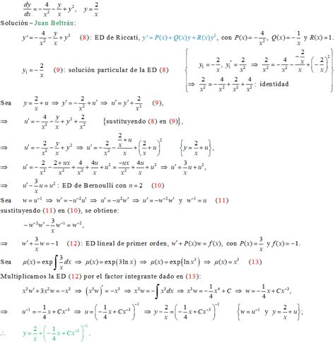 Ejemplos De Ecuaciones Diferenciales Lineales De Primer Orden