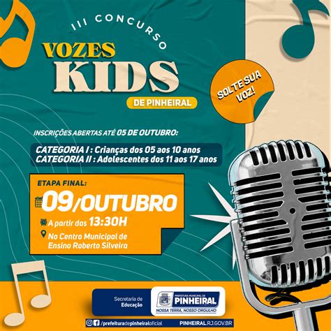 Prefeitura de Pinheiral realiza III Concurso Vozes Kids do município