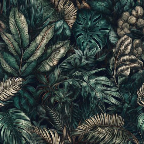 Premium AI Image | Tropical plants medley digital paper 10 tropical