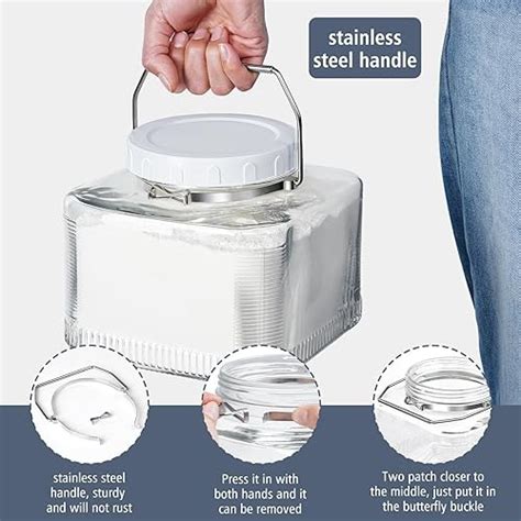 Snapklik Folinstall Gallon Square Glass Storage Jar Wide Mouth