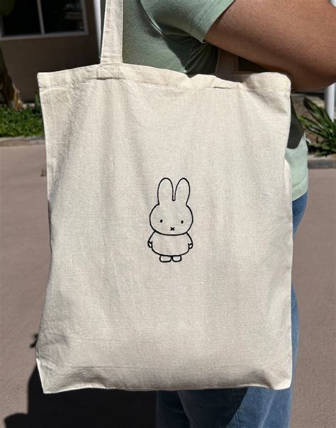 Handmade Embroidered Miffy Tote Bag Etsy