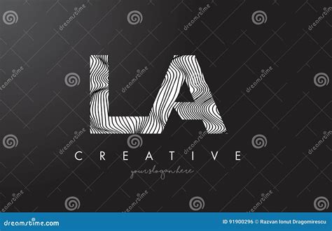 LA L A Letter Logo With Zebra Lines Texture Design Vector Stock Vector