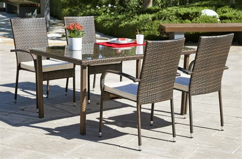 Mesa Rectangular Bergamo De Hevea Terraza Jard N Rat N Online