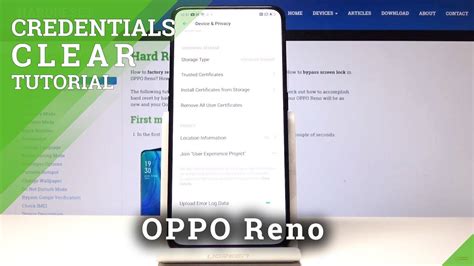 How To Delete All Certificates In Oppo Reno Clear Credentials Youtube