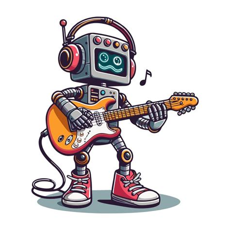 Vector Robot Playing Guitar Premium Ai Generated Vector