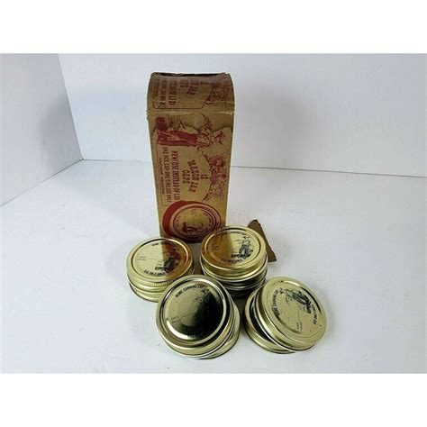 Vintage Lot 12 Anchor Hocking Mason Jar Canning Caps Lids W Original Box Etsy