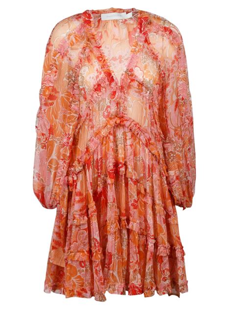 Zimmermann Violet Frill Billow Dress Lyst