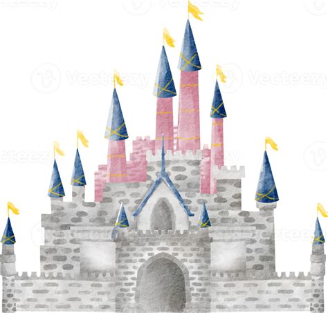 Aquarela Castelo Conto De Fadas 16547688 Png