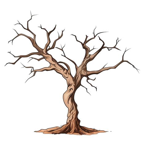 Ilustración De árbol Muerto Aislado Sobre Fondo Blanco PNG árbol