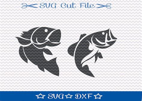 Bass Fishing SVG Cut File for Silhouette or Cricut Animal - Etsy