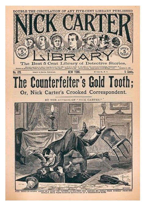 Nick Carter Library No 179 Vintage Detective Comic Cover Reproduction