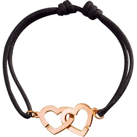 Bracelet Dinh Van Double C Urs R13 Or Rose Sur Cordon