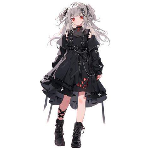 Premium AI Image | anime girl in black dress with black hair and black ...