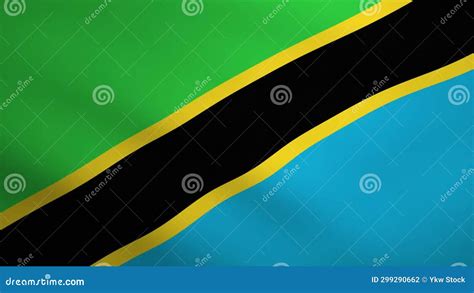 Tanzania Waving Flag Background Animation Looping Seamless D