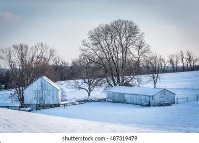 Snowy Farm Maryland Over Royalty Free Licensable Stock Photos