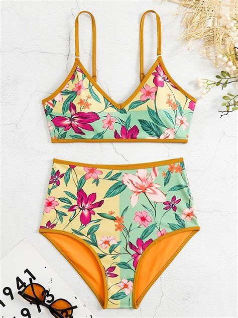 Emmiol Envío gratis 2024 Conjunto de bikini reversible con estampado