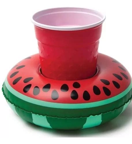 Inflable Salvavidas Sandia Porta Vaso Alberca Piscina Fiesta Meses