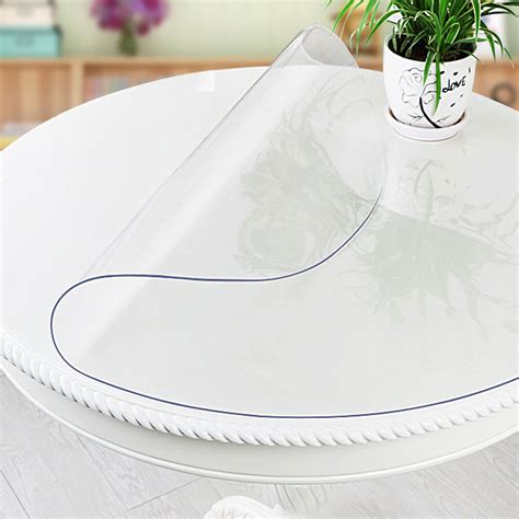 Round Clear PVC Plastic Transparent Protector Tablecloth Cover Wipe