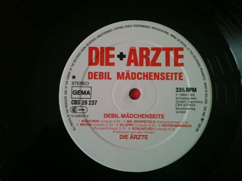 Ärzte DEBIL Germany Vinyl 1984 1 Press TOP ZUSTAND